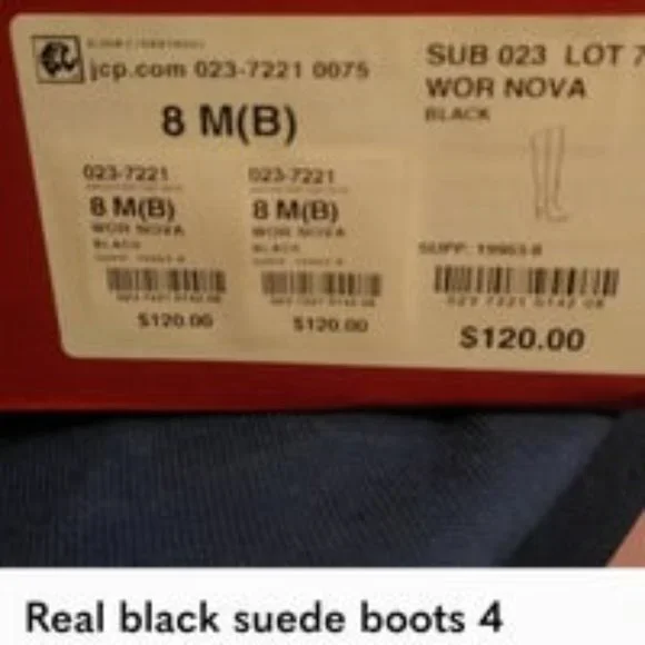 Size. 9 Black Suede Boots Over the Knee Boots - Picture 3 of 12